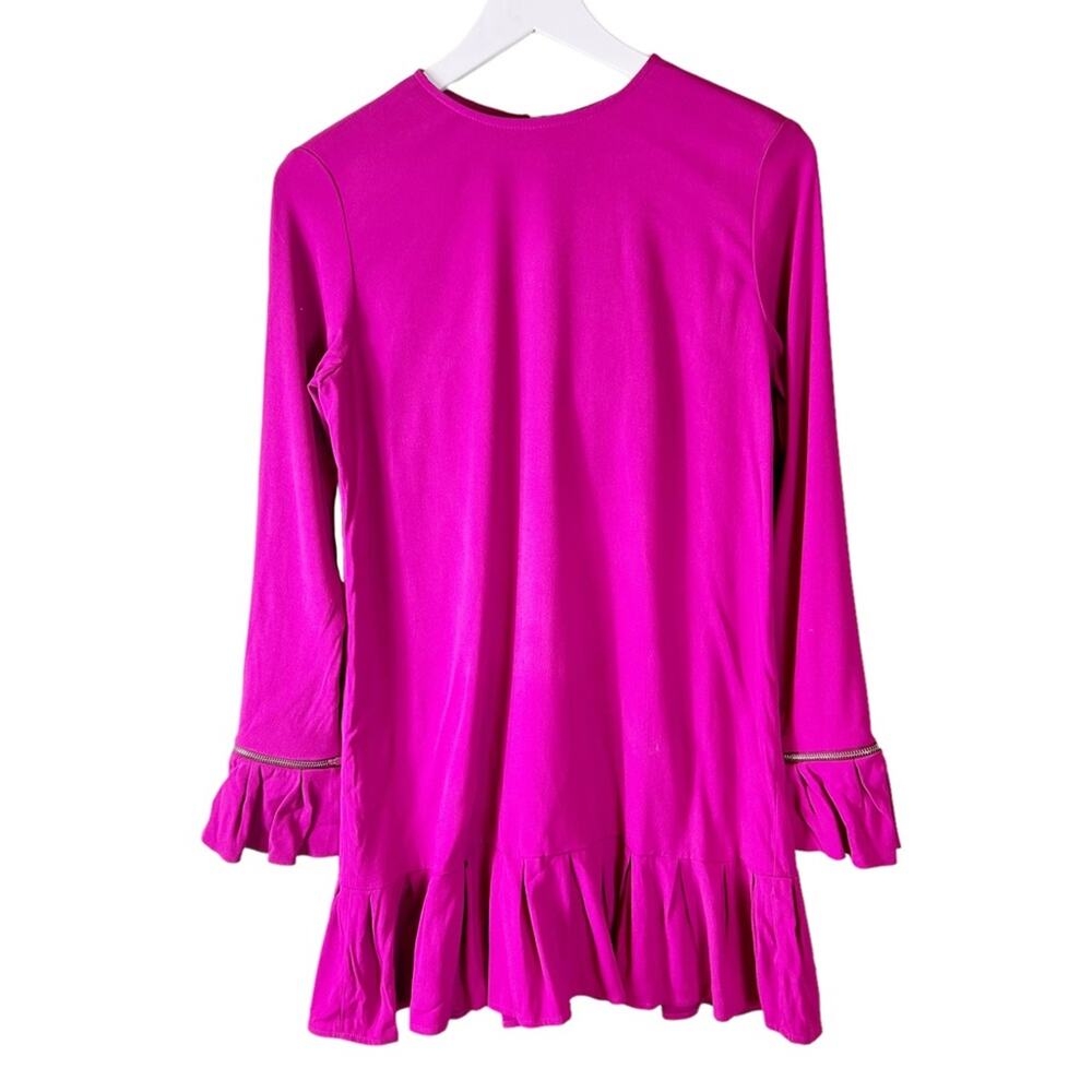 NWT Alexis‎ Pink Seine MIDI dress removable wrist ruffles S